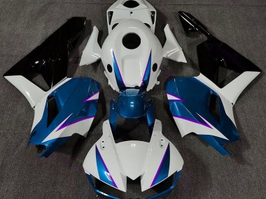 Glänzend Blau Weiß & Lila 2013-2023 Honda CBR600RR Motorrad Verkleidung