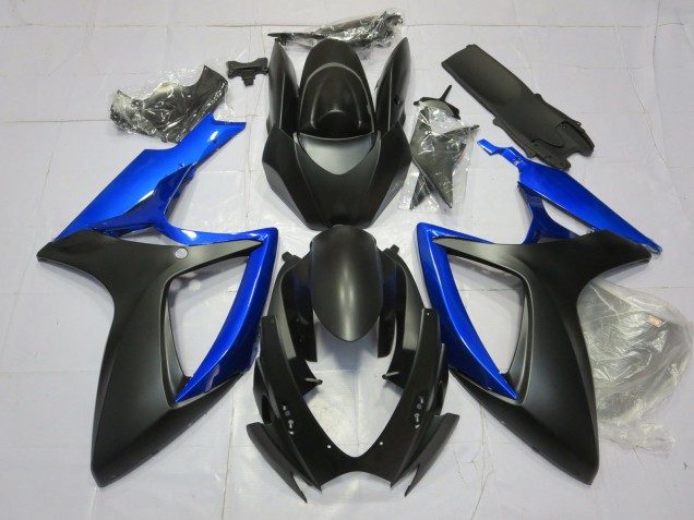 Glänzend Blau & Matt Schwarz 2006-2007 Suzuki GSXR 600-750 Motorrad Verkleidung Glänzend Blau & Matt Schwarz 2006-2007 Suzuki GSXR 600-750 Motorrad Verkleidung
