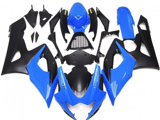 Glänzend Blau Mit Gelben Logos 2005-2006 Suzuki GSXR 1000 Motorrad Verkleidung Glänzend Blau Mit Gelben Logos 2005-2006 Suzuki GSXR 1000 Motorrad Verkleidung
