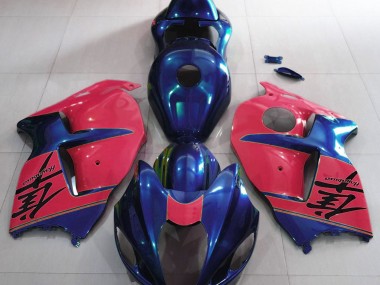 Glänzend Blau & Rot 1997-2007 Suzuki GSXR 1300 Motorrad Verkleidung