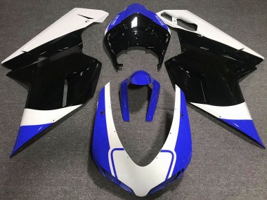 Glänzend Blau Weiß & Schwarz 2007-2014 Ducati 848 1098 1198 Motorrad Verkleidung