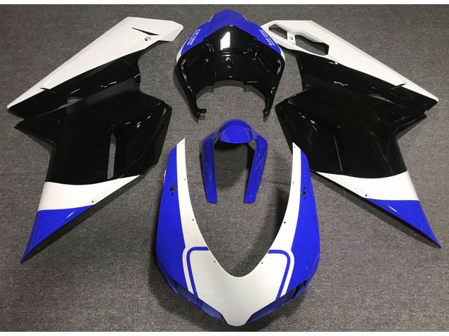 Glänzend Blau Weiß & Schwarz 2007-2014 Ducati 848 1098 1198 Motorrad Verkleidung Glänzend Blau Weiß & Schwarz 2007-2014 Ducati 848 1098 1198 Motorrad Verkleidung