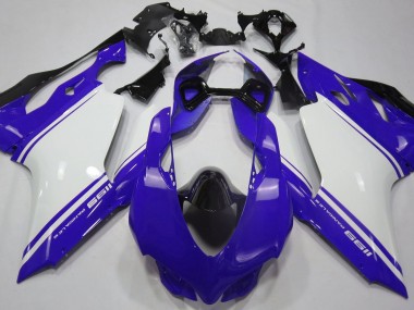 Glänzend Blau Weiß & Schwarz 2011-2014 Ducati 1199 Motorrad Verkleidung