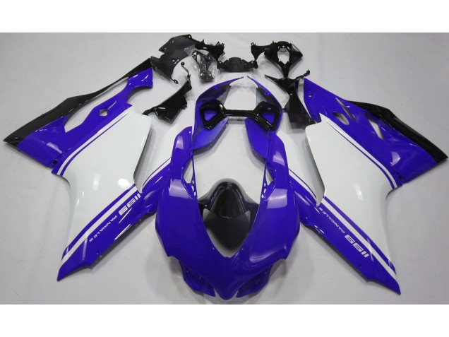Glänzend Blau Weiß & Schwarz 2011-2014 Ducati 1199 Motorrad Verkleidung Glänzend Blau Weiß & Schwarz 2011-2014 Ducati 1199 Motorrad Verkleidung