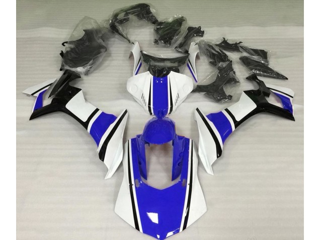 Glänzend Weiß Blau & Schwarz 2015-2019 Yamaha R1 Motorrad Verkleidung Glänzend Weiß Blau & Schwarz 2015-2019 Yamaha R1 Motorrad Verkleidung