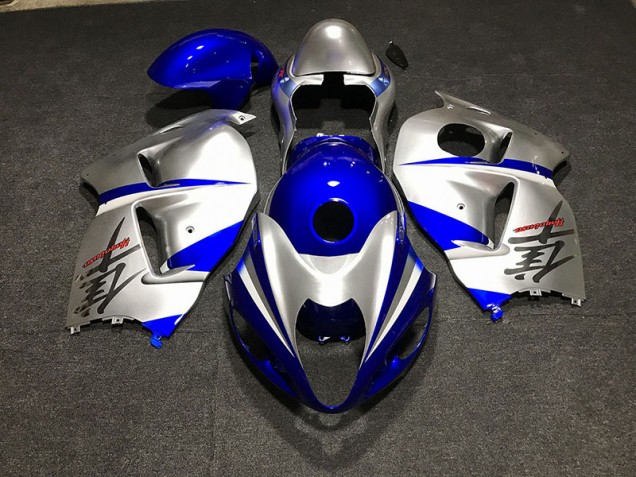 Glänzend Blau & Silber 1997-2007 Suzuki GSXR 1300 Motorrad Verkleidung