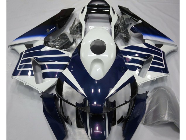 Glänzend Weiß & Blau Verblasst 2003-2004 Honda CBR600RR Motorrad Verkleidung Glänzend Weiß & Blau Verblasst 2003-2004 Honda CBR600RR Motorrad Verkleidung