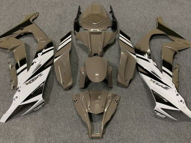 Glänzend Braun & Weiß 2011-2015 Kawasaki ZX10R Motorrad Verkleidung
