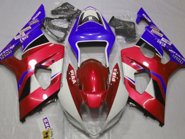 Glänzend Candy Red & Blau 2003-2004 Suzuki GSXR 1000 Motorrad Verkleidung