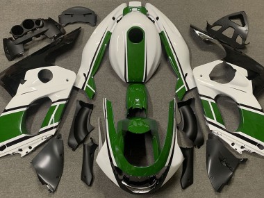 Glänzend Weiß & Dunkelgrün 1998-2007 Yamaha YZF600 Motorrad Verkleidung