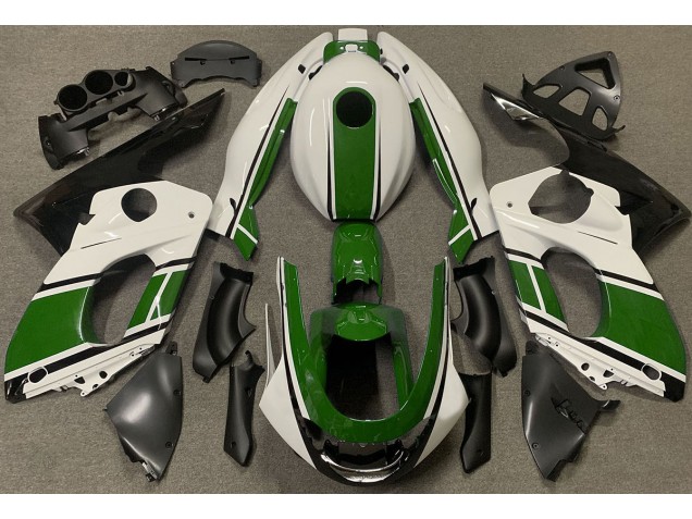 Glänzend Weiß & Dunkelgrün 1998-2007 Yamaha YZF600 Motorrad Verkleidung Glänzend Weiß & Dunkelgrün 1998-2007 Yamaha YZF600 Motorrad Verkleidung