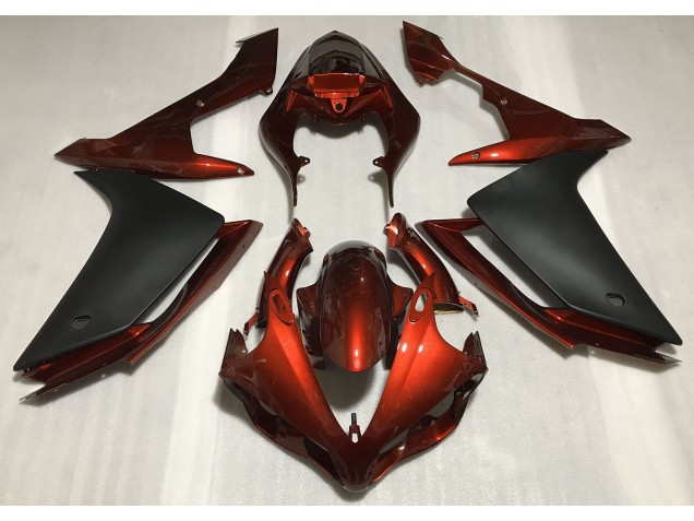 Glänzend Dunkelorange & Schwarz 2007-2008 Yamaha R1 Motorrad Verkleidung Glänzend Dunkelorange & Schwarz 2007-2008 Yamaha R1 Motorrad Verkleidung