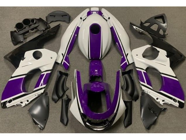 Glänzend Weiß & Dunkelviolett 1998-2007 Yamaha YZF600 Motorrad Verkleidung Glänzend Weiß & Dunkelviolett 1998-2007 Yamaha YZF600 Motorrad Verkleidung