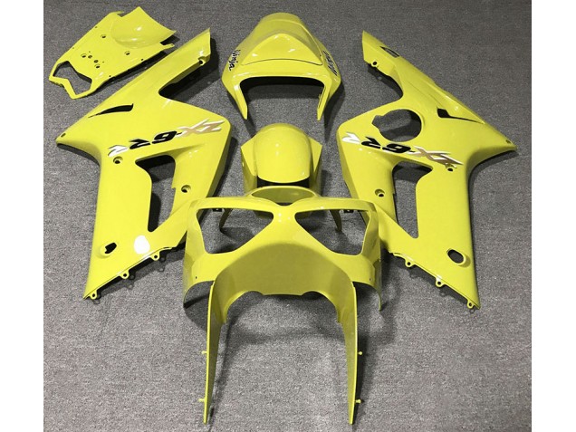 Glänzend Gelb 2003-2004 Kawasaki ZX6R Motorrad Verkleidung Glänzend Gelb 2003-2004 Kawasaki ZX6R Motorrad Verkleidung