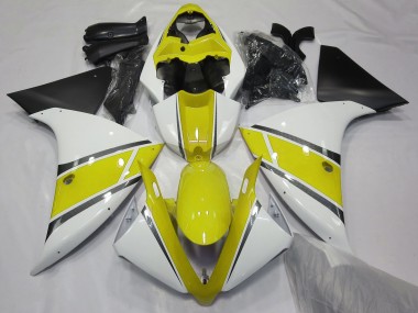 Glänzend Weiß & Gelb 2009-2011 Yamaha R1 Motorrad Verkleidung