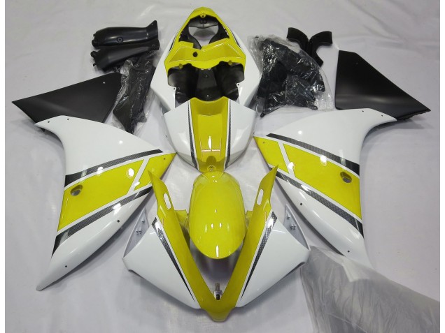Glänzend Weiß & Gelb 2009-2011 Yamaha R1 Motorrad Verkleidung