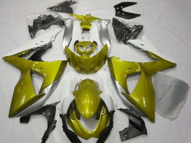 Glänzend Gelb & Weiß 2009-2016 Suzuki GSXR 1000 Motorrad Verkleidung