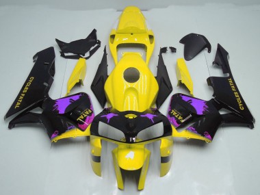 Glänzend Gelb & Lila Mit Spritzern 2005-2006 Honda CBR600RR Motorrad Verkleidung