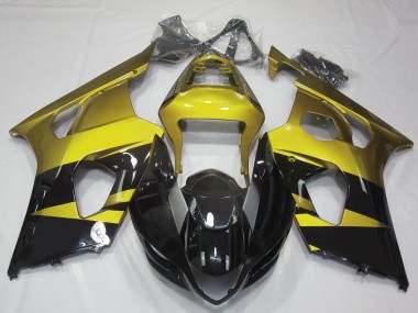 Glänzend Gelb & Schwarz 2003-2004 Suzuki GSXR 1000 Motorrad Verkleidung