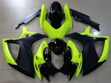 Glänzend Gelb & Schwarz 2006-2007 Suzuki GSXR 600-750 Motorrad Verkleidung