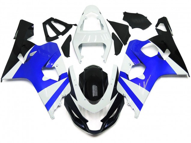 Glänzend Weiß & Glänzend Blau 2004-2005 Suzuki GSXR 600-750 Motorrad Verkleidung Glänzend Weiß & Glänzend Blau 2004-2005 Suzuki GSXR 600-750 Motorrad Verkleidung