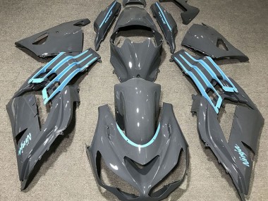 Glänzend Grau & Hellblau 2012-2021 Kawasaki ZX14R Motorrad Verkleidung