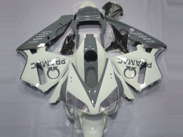 Glänzend Weiß & Grau Pramac 2003-2004 Honda CBR600RR Motorrad Verkleidung Glänzend Weiß & Grau Pramac 2003-2004 Honda CBR600RR Motorrad Verkleidung
