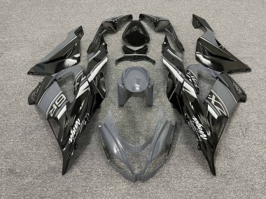 Glänzend Grau & Schwarz 2013-2018 Kawasaki ZX6R Motorrad Verkleidung