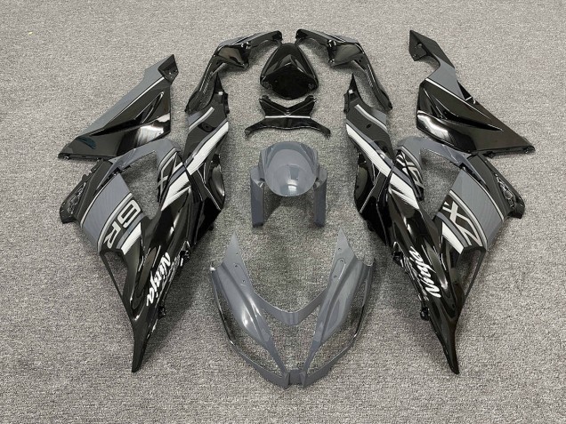 Glänzend Grau & Schwarz 2013-2018 Kawasaki ZX6R Motorrad Verkleidung Glänzend Grau & Schwarz 2013-2018 Kawasaki ZX6R Motorrad Verkleidung