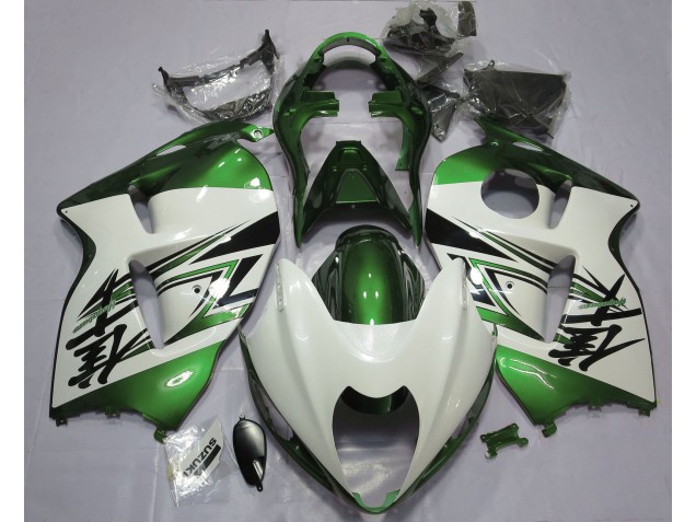 Glänzend Weiß & Grün 1997-2007 Suzuki GSXR 1300 Motorrad Verkleidung Glänzend Weiß & Grün 1997-2007 Suzuki GSXR 1300 Motorrad Verkleidung