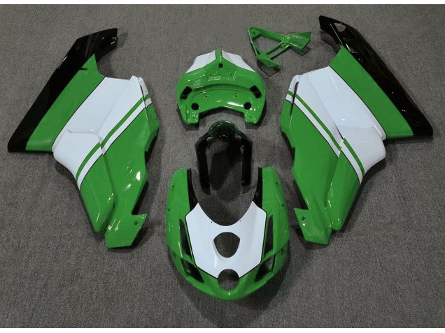 Glänzend Grün & Weiß 2003-2004 Ducati 749 999 Motorrad Verkleidung Glänzend Grün & Weiß 2003-2004 Ducati 749 999 Motorrad Verkleidung