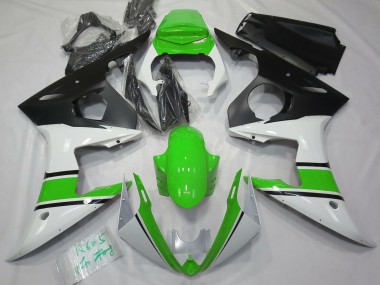 Glänzend Weiß & Grün 2003-2004 Yamaha R6 Motorrad Verkleidung