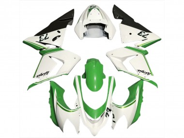 Glänzend Weiß & Grün 2004-2005 Kawasaki ZX10R Motorrad Verkleidung