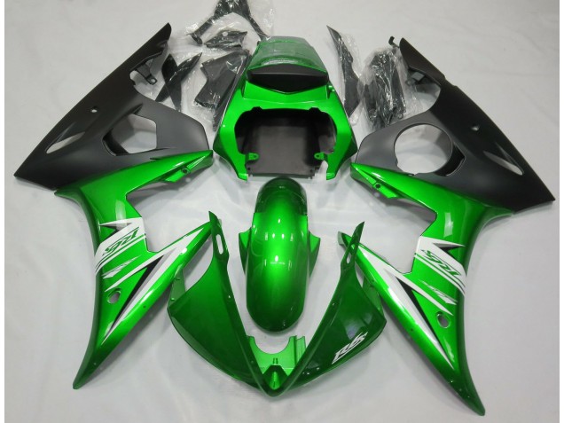 Glänzend Grün & Weiß 2005 Yamaha R6 Motorrad Verkleidung Glänzend Grün & Weiß 2005 Yamaha R6 Motorrad Verkleidung