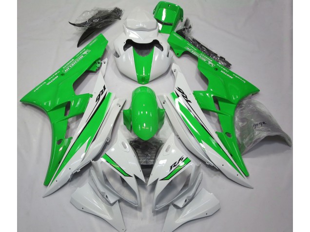 Glänzend Weiß & Grün 2006-2007 Yamaha R6 Motorrad Verkleidung Glänzend Weiß & Grün 2006-2007 Yamaha R6 Motorrad Verkleidung
