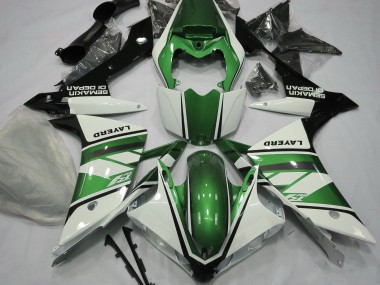 Glänzend Weiß & Grün 2007-2008 Yamaha R1 Motorrad Verkleidung