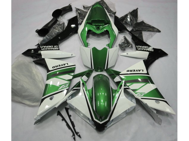 Glänzend Weiß & Grün 2007-2008 Yamaha R1 Motorrad Verkleidung Glänzend Weiß & Grün 2007-2008 Yamaha R1 Motorrad Verkleidung