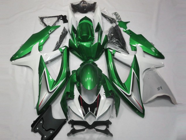 Glänzend Grün & Weiß 2008-2010 Suzuki GSXR 600-750 Motorrad Verkleidung Glänzend Grün & Weiß 2008-2010 Suzuki GSXR 600-750 Motorrad Verkleidung