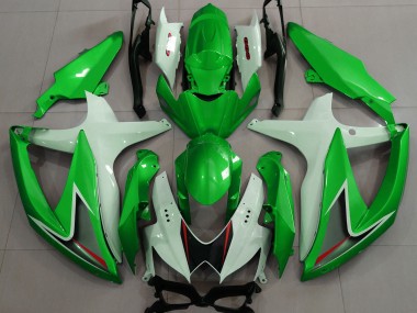 Glänzend Grün & Weiß 2008-2010 Suzuki GSXR 600-750 Motorrad Verkleidung