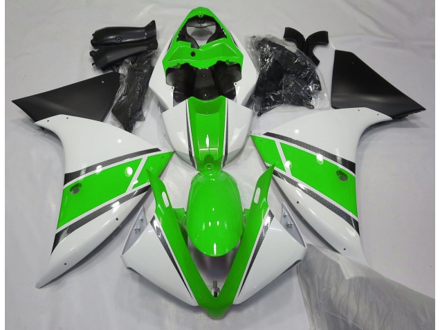 Glänzend Weiß & Grün 2009-2011 Yamaha R1 Motorrad Verkleidung Glänzend Weiß & Grün 2009-2011 Yamaha R1 Motorrad Verkleidung