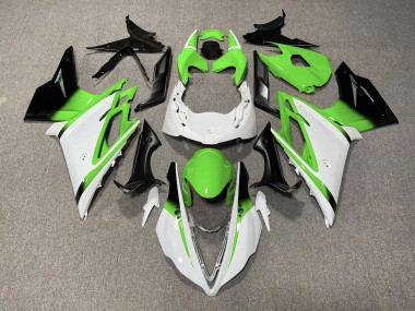 Glänzend Weiß & Grün 2013-2016 Triumph Daytona 675 Motorrad Verkleidung