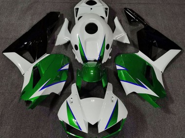 Glänzend Grün Weiß & Blau 2013-2023 Honda CBR600RR Motorrad Verkleidung
