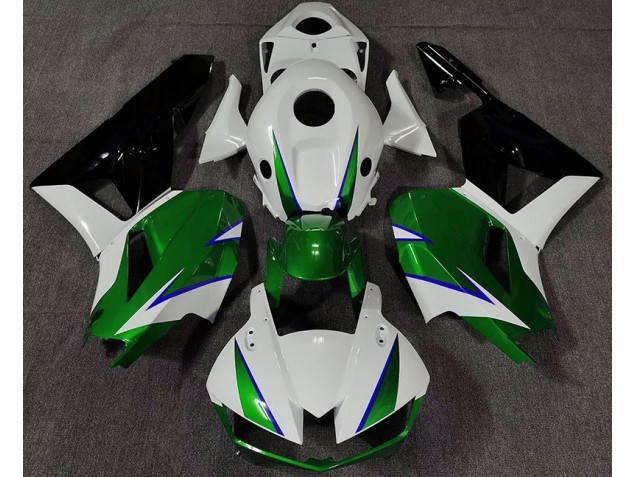 Glänzend Grün Weiß & Blau 2013-2023 Honda CBR600RR Motorrad Verkleidung Glänzend Grün Weiß & Blau 2013-2023 Honda CBR600RR Motorrad Verkleidung