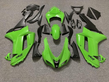 Glänzend Grün & Matt Schwarz 2007-2008 Kawasaki ZX6R Motorrad Verkleidung