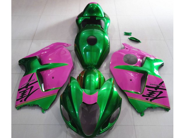 Glänzend Grün & Pink 1997-2007 Suzuki GSXR 1300 Motorrad Verkleidung Glänzend Grün & Pink 1997-2007 Suzuki GSXR 1300 Motorrad Verkleidung