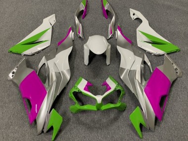 Glänzend Grün Pink & Silber 2019-2023 Kawasaki ZX6R Motorrad Verkleidung