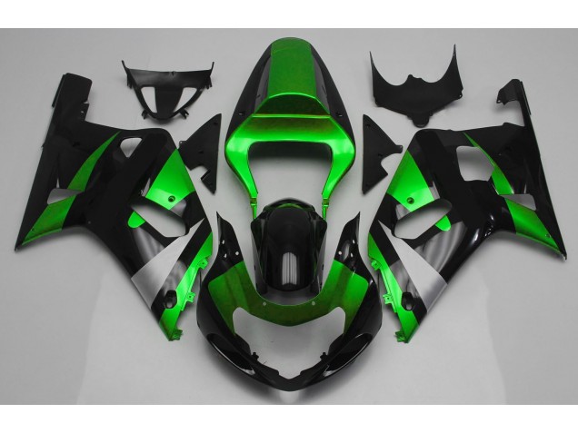 Glänzend Grün & Schwarz 2001-2003 Suzuki GSXR 600-750 Motorrad Verkleidung Glänzend Grün & Schwarz 2001-2003 Suzuki GSXR 600-750 Motorrad Verkleidung