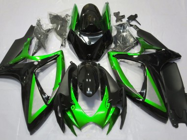 Glänzend Grün & Schwarz 2006-2007 Suzuki GSXR 600-750 Motorrad Verkleidung
