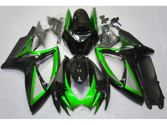 Glänzend Grün & Schwarz 2006-2007 Suzuki GSXR 600-750 Motorrad Verkleidung Glänzend Grün & Schwarz 2006-2007 Suzuki GSXR 600-750 Motorrad Verkleidung