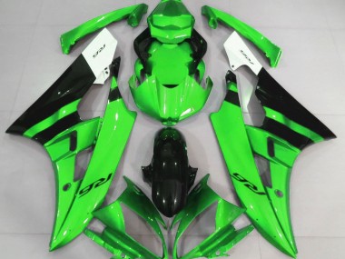 Glänzend Grün & Schwarz 2006-2007 Yamaha R6 Motorrad Verkleidung